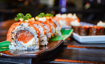 Fresh sushi and sashimi platter at Mito Sushi